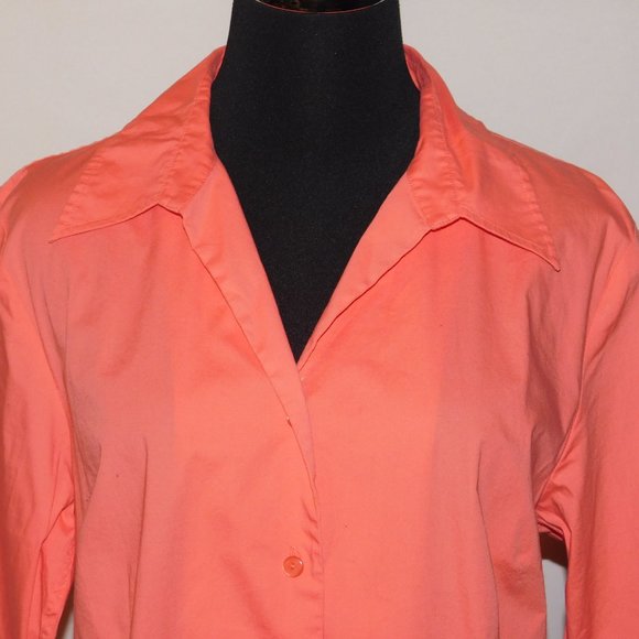 Pendleton Button Down Orange Blouse Size Large - Picture 2 of 10